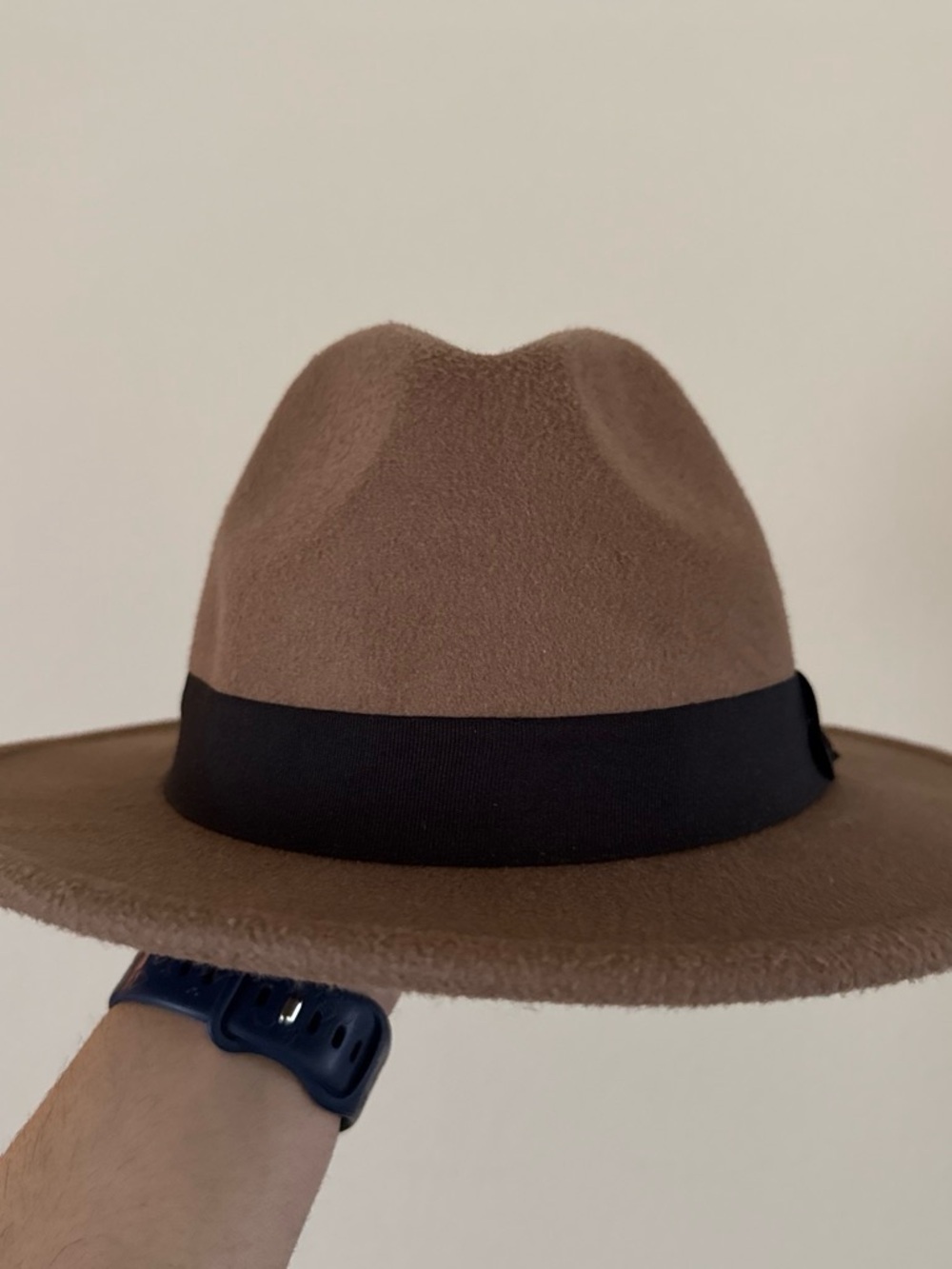 H&M Brown Felt Fedora with Black Band